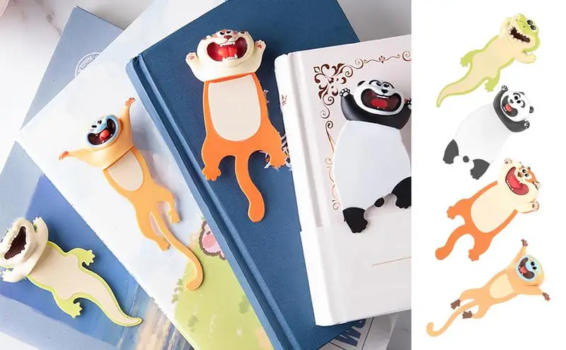 علامات مرجعية PVC للحيوانات الكرتونية للطلاب ، ستيريو ثلاثي الأبعاد ، باندا ، تمساح ، قرد ، نمر ، قرطاسية إبداعية ، هدية مدرسية