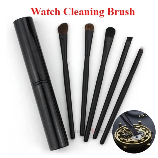 مجموعة فرش تنظيف الساعة مجموعة فرش ناعمة لتنظيف ساعة اليد أداة تنظيف الجزء الصغير لملحقات الساعات صانع الساعات