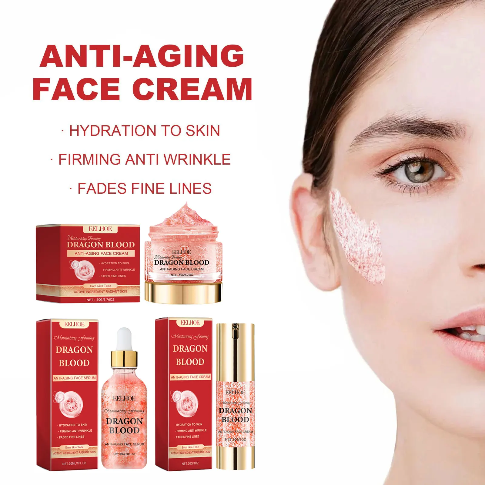 ครีมมังกรเลือดมังกรมอยเจอร์ไรเซอร์บำรุงผิวหน้าฟื้นฟูผิวหน้าด้วยกรดไฮยาลูโรนิกซ่อมแซมเซรั่มให้ความชุ่มชื้นบำรุงผิวผลิตภัณฑ์ดูแลผิว