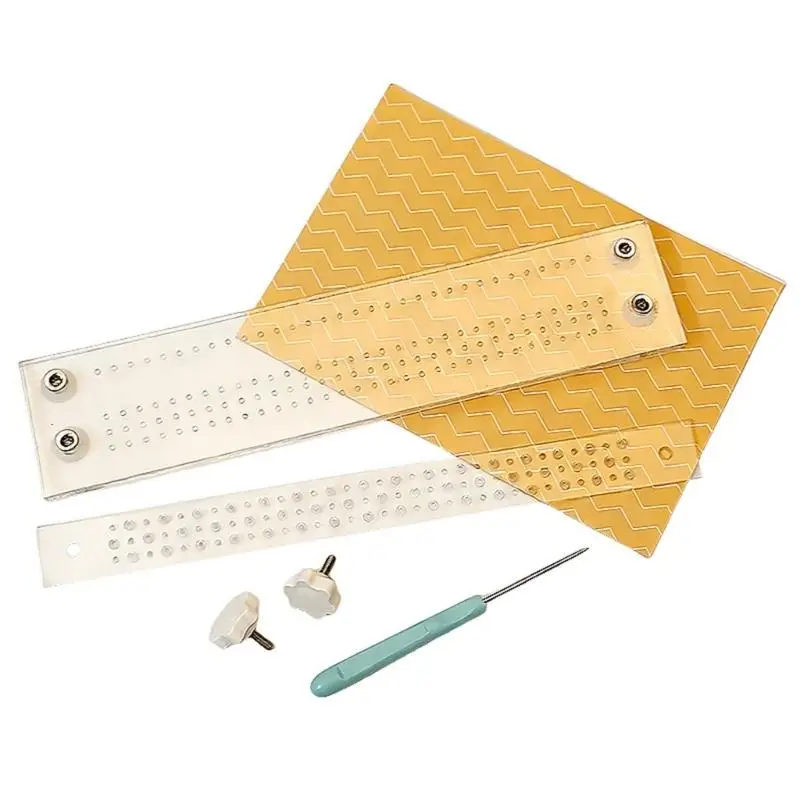 R53C Clear Acrylic Bookbinding Hole Puncher With Positioning Guide For Stitching