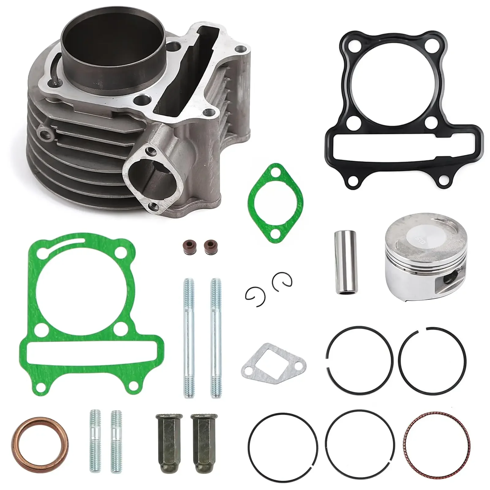 

Cylinder Top End Rebuild Kit with Piston Ring Gasket for Chinese GY6 125cc 150cc 152QMI 1357QMJ Engine