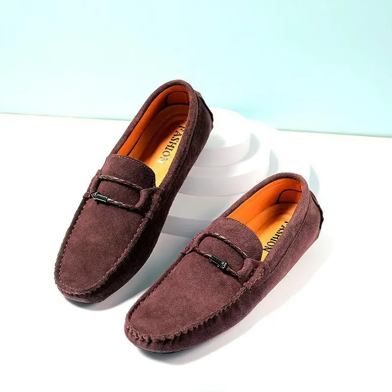 

Loafers Moccasins Men's 2024 Summer New Genuine Leather Business Fashion One Foot