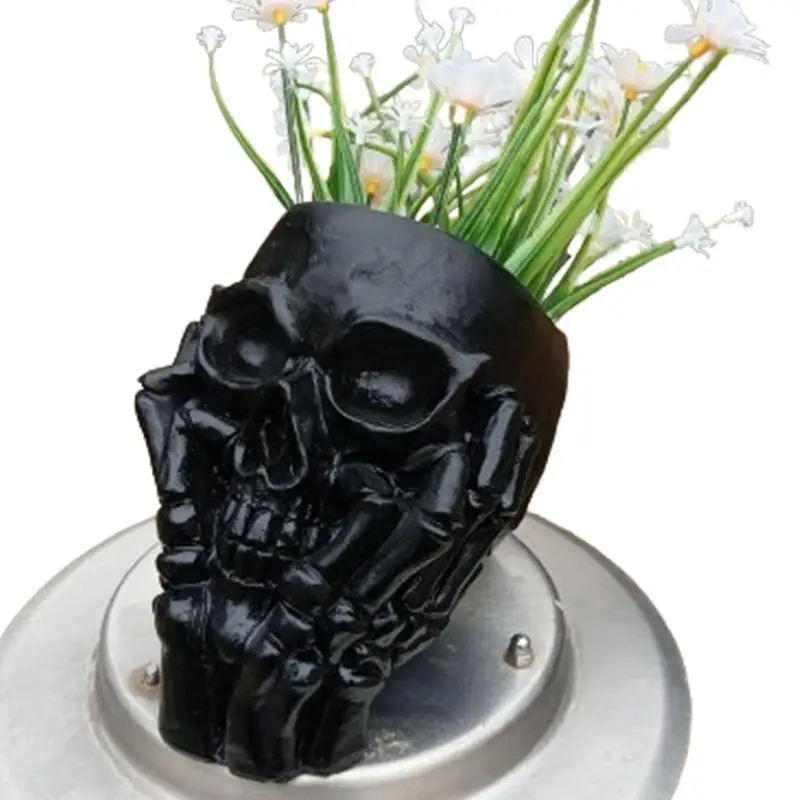 

Skull Planter Pot Resin Skeleton Planter Skull Model Succulent Pot Workmanship Skull Planter Pot Attractive Multifunctional For