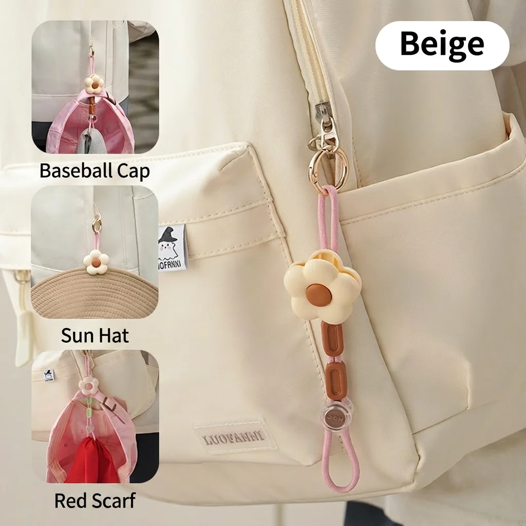 Multifunctional Key Chain Lightweight Anti-Lost Key Chain Portable Key Chain Trendy Flower Hat Clip For Outdoor Travel Hat