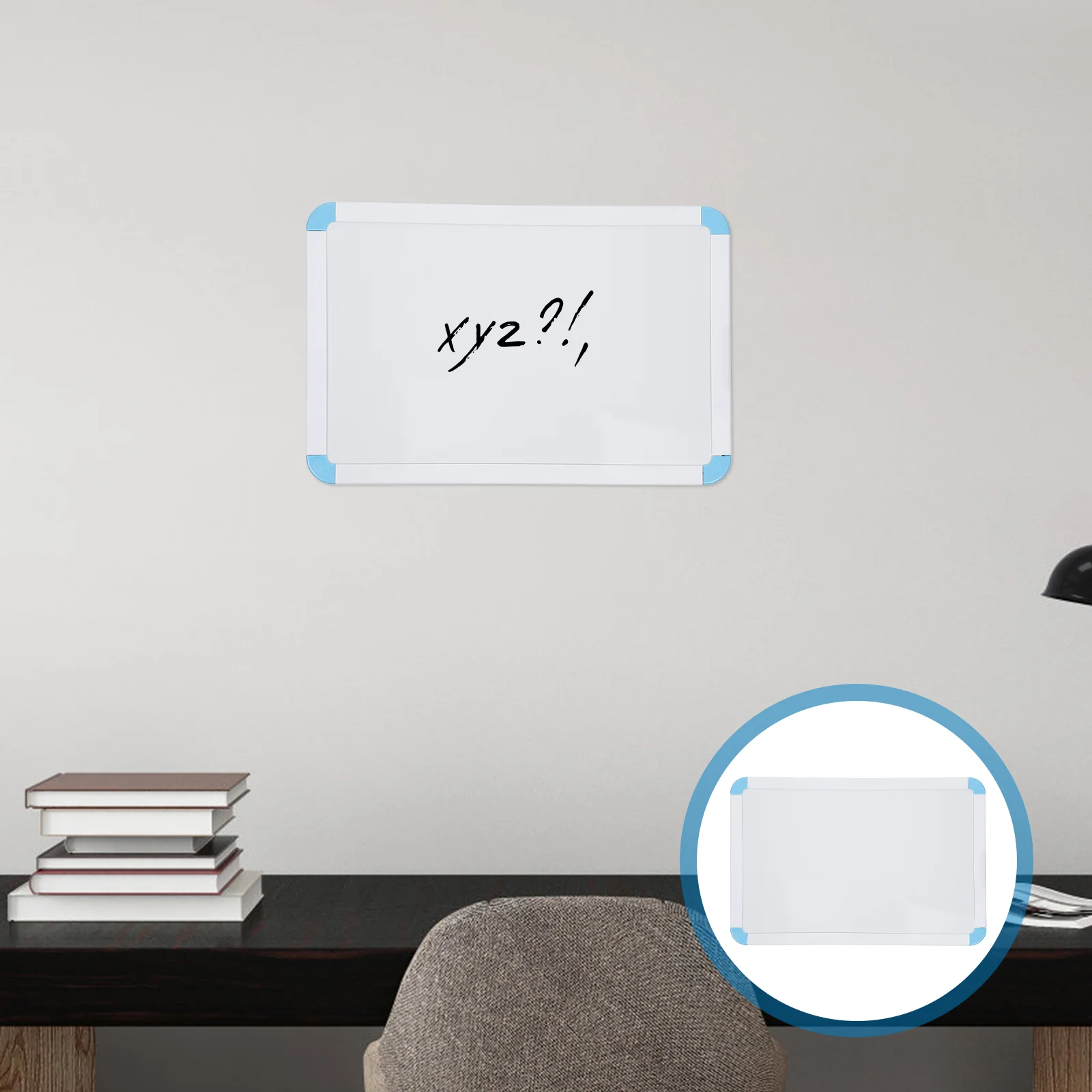 سبورة بيضاء مغناطيسية قابلة للمسح الجاف، لوحات كتابة معلقة باللون الأزرق للأطفال على الحائط