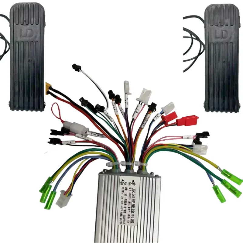 50A Dual-drive Controller for 24v 36v 48v 1000w Segway Kart with Pedal Throttle Brake and One Controller for Two Devices