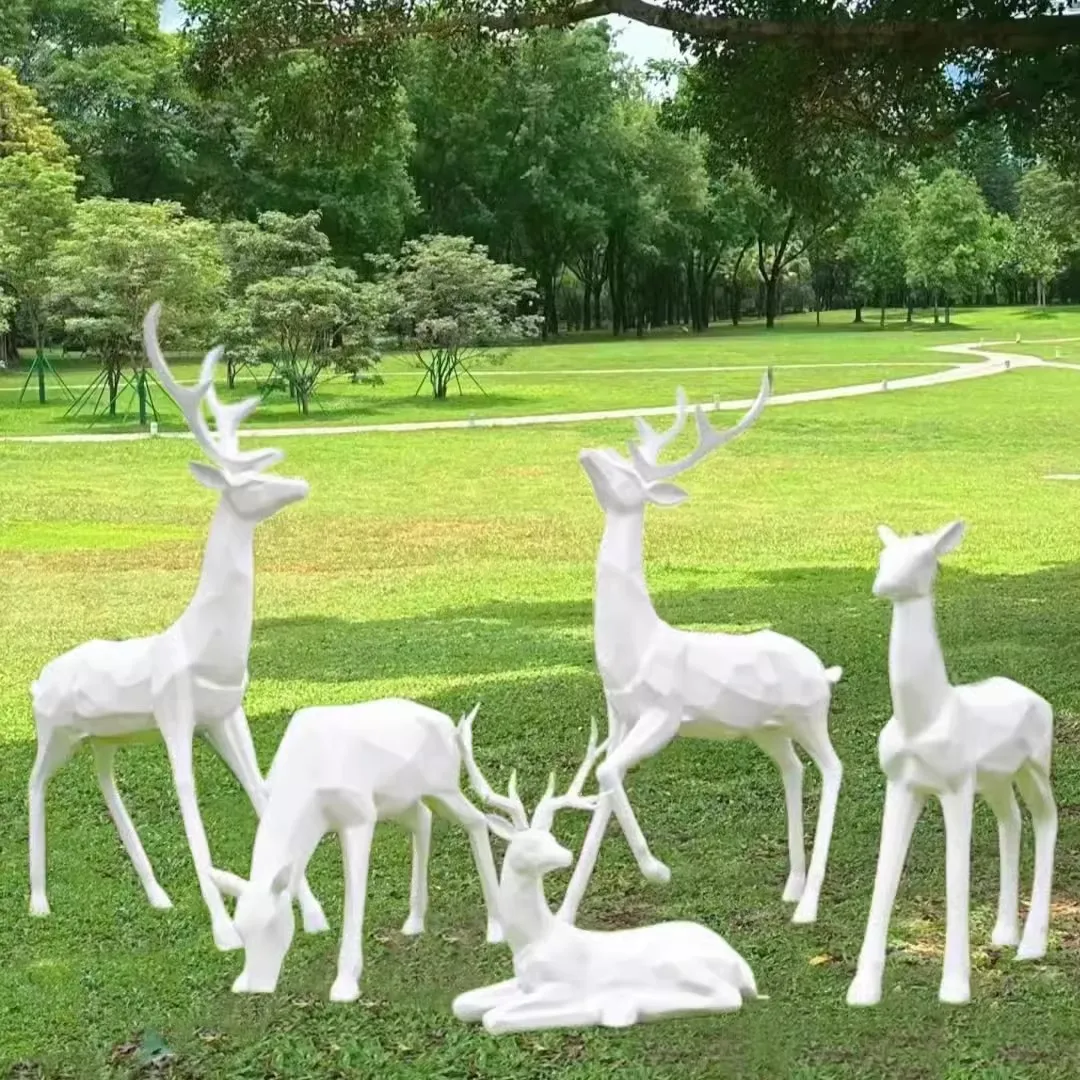 

FRP simulation deer outdoor park garden landscape decoration shopping mall villa landing animal sculpture garden decoration