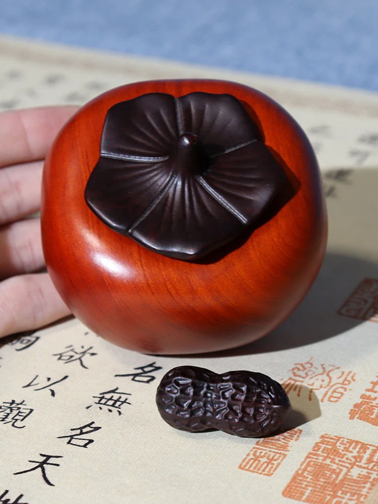 

Peach Wood Carving Home Decoration Handmade Wood Sculpture Peach Good Lu Real Wood Home Decorations Moving Gift