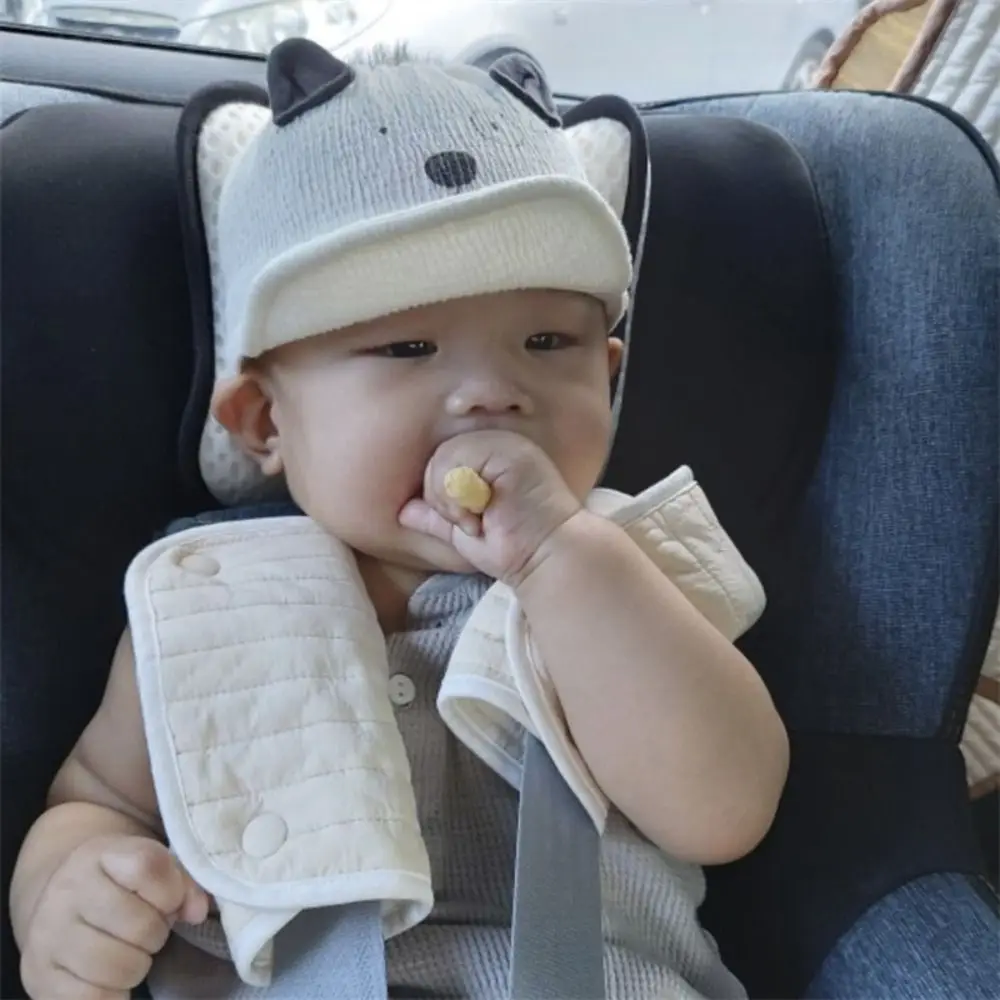 Cotton Stroller Armrest Cover Washable Padded Stroller Cover Drool Absorbent Universal Fit Seat Belt Protection