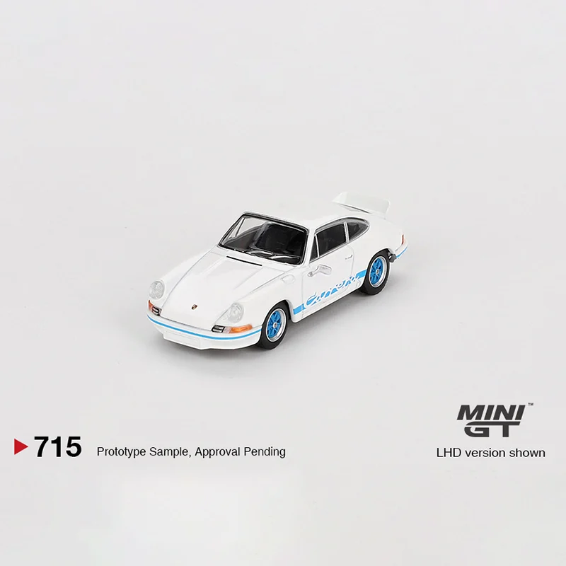 MINI GT 1:64 Porsche 911 Carrera RS 2.7 Grand Prix 715 alloy roller miniature model, adult decoration, boy toy, children's gift