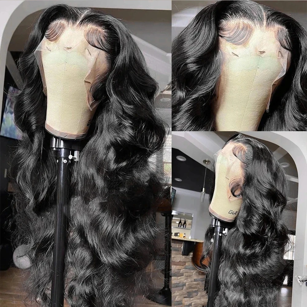 Wig rambut manusia dengan kepadatan 250 Wig renda HD 13x6 rambut manusia gelombang tubuh 13X4 Wig renda Frontal 30 34 inci Wig tanpa lem