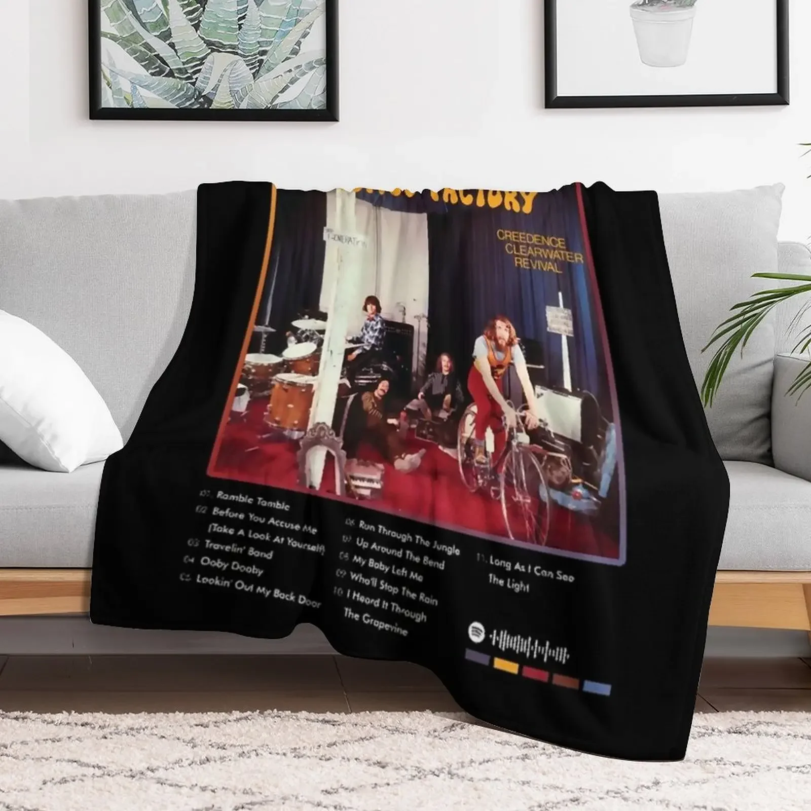 Creedence Clearwater Revival - Cosmo's Factory Tracklist Album (1) Throw Blanket Soft Warm Blanket Gift for Men Women Adults