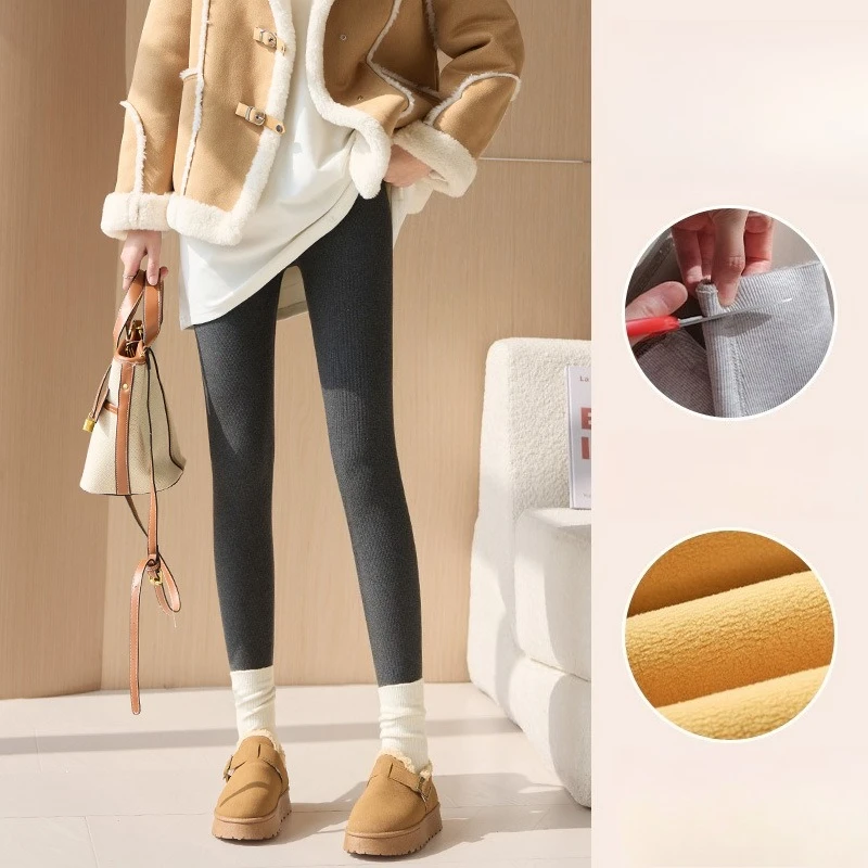 여성용 알파카 플리스 열 레깅스 플러스 사이즈 플리스 안감 베이스 레이어 추운 날씨 절연 슬림 피트 하이 웨이스트 레깅스