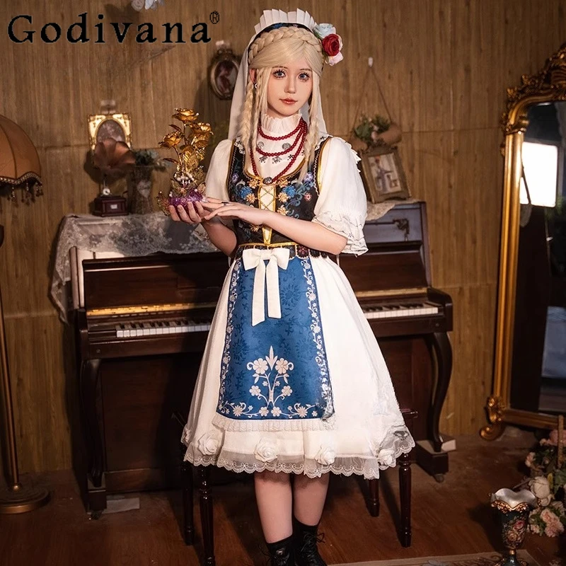 Perfumer Game Cos Dress Women Anime Party Uniform Headwear Dress Female Halloween Sweet Dress Outfits Cosplay Costume