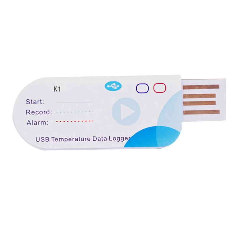 1 PCS USB Temperature Data Logger Disposable Recorder 14400 Points USB Report 60 Days IP65