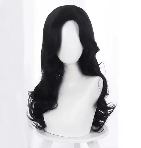 Synthetic Wig Halloween The Witch Yennefer of Vengerberg Long Black Wavy Wig Women Role Play Black Hair Cosplay Wavy Wig