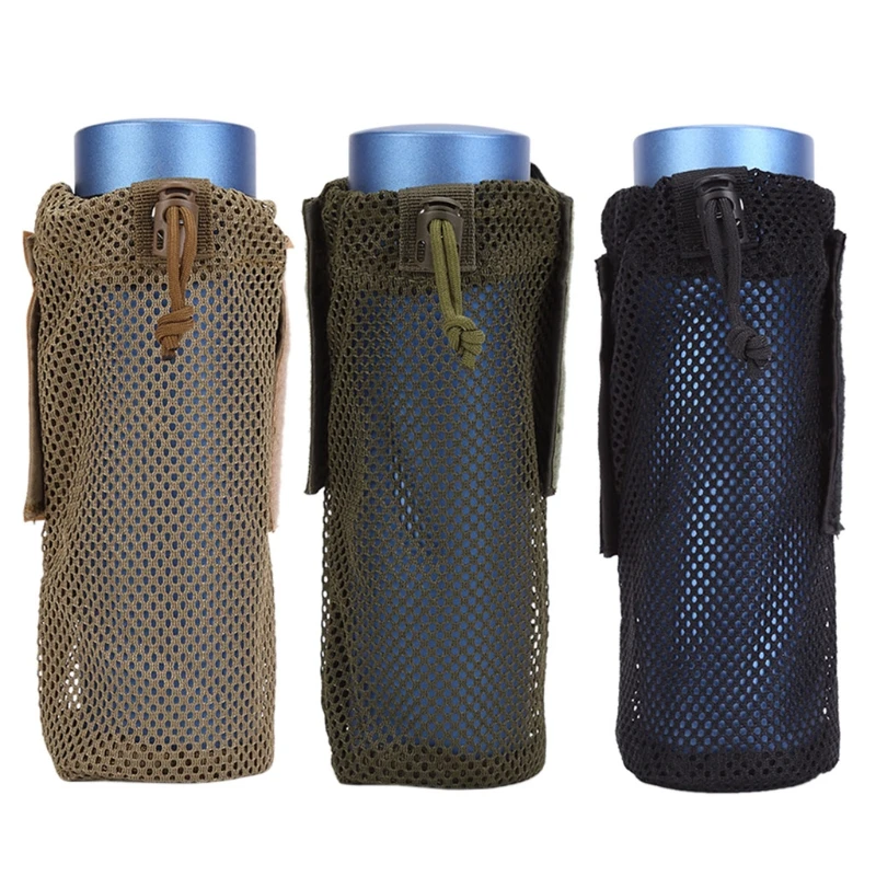 F1FD Mesh Water Bottle Holder Breathable Nylon Water Kettle Storage Lightweight Pack Storable Sport Bottle Kettle