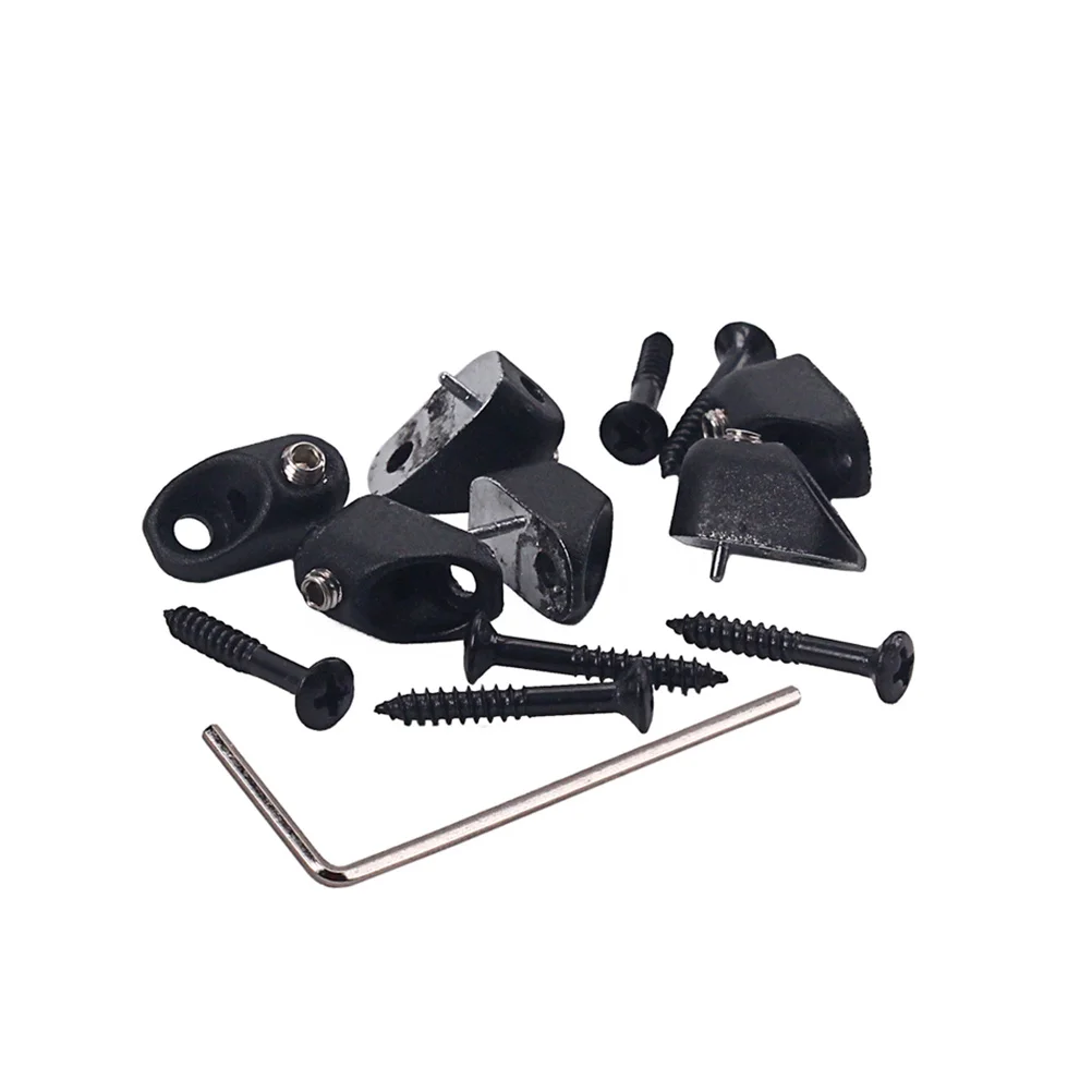 

6Pcs Headless Guitar Locking Nut Set Electric Bass Parts Metal Anti-Corrosive Black Includes Wrench Screws Guitar Parts