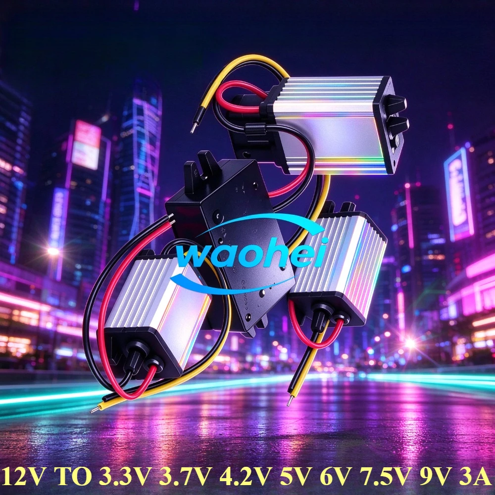 12V To 9V 4.2V 3.7V 3.3V 7.5V 6V 5V 3A Step Down DC-DC Power Voltage Regulator Car Power Supply Buck 12Volt Convert To 5V 6V 9V