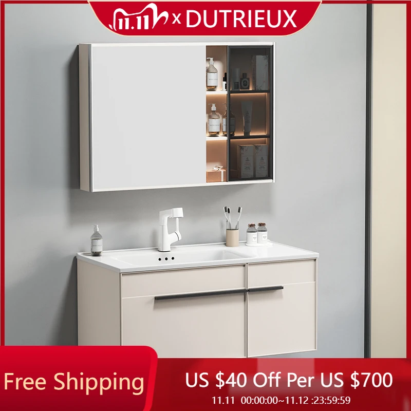

Wooden Bathroom Cabinet Partitions Modern Wall Organizer Quality Bathroom Cabinet White Mirror Storage Vestidores Vestidores