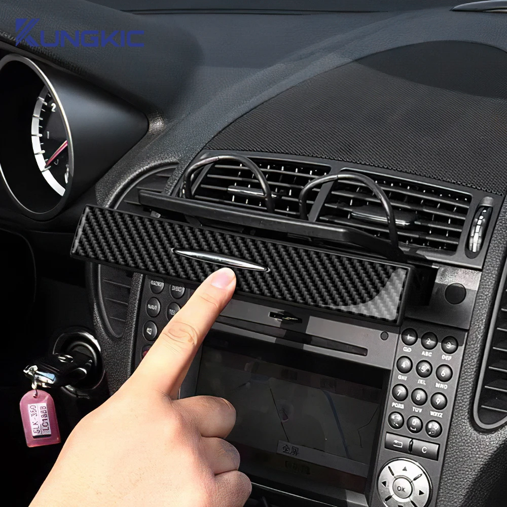 Für Mercedes Benz SLK R171 2004 2005 2006 2007 2008 2009 2010 Zentrale Lüftungsöffnung Zubehör Echter Weicher Kohlefaser-Aufkleber
