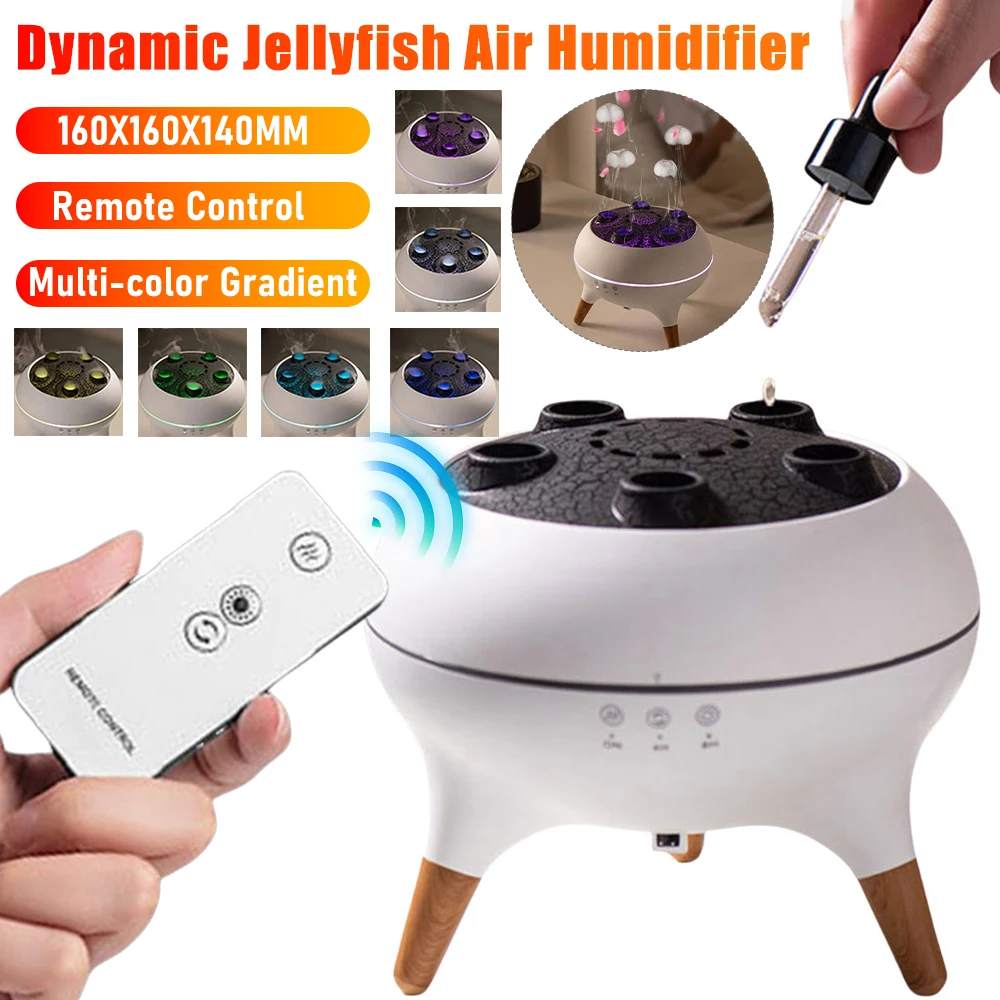 Jellyfish Air Humidifier With Colorful Gradient Lights Room Atmosphere Humidifiers Dynamic Jellyfish Humidifier Aroma Diffusers