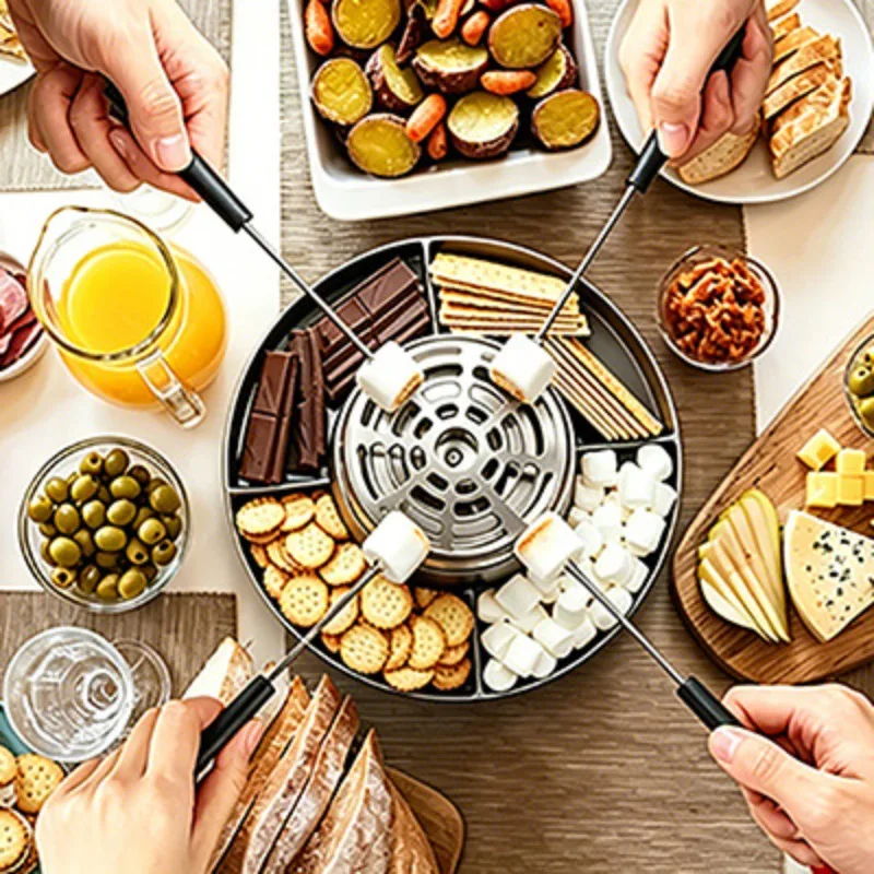 New Cross-border Chocolate Electric Hot Pot Melting Pot Cotton Candy Machine Cheese Electric Cooking Pot and Surrounding Stove