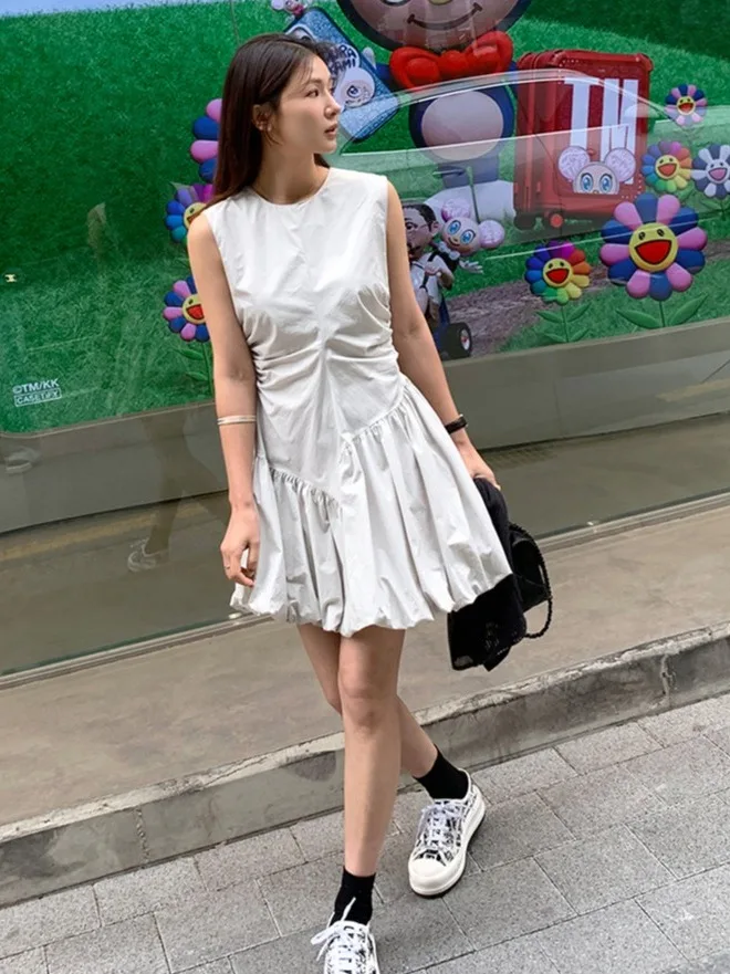 Estate 2025 Chic Svel Vest Dr Faion Age-Defng Design Flower Bud Dr Commute Sle rotondo Ne Single Piece