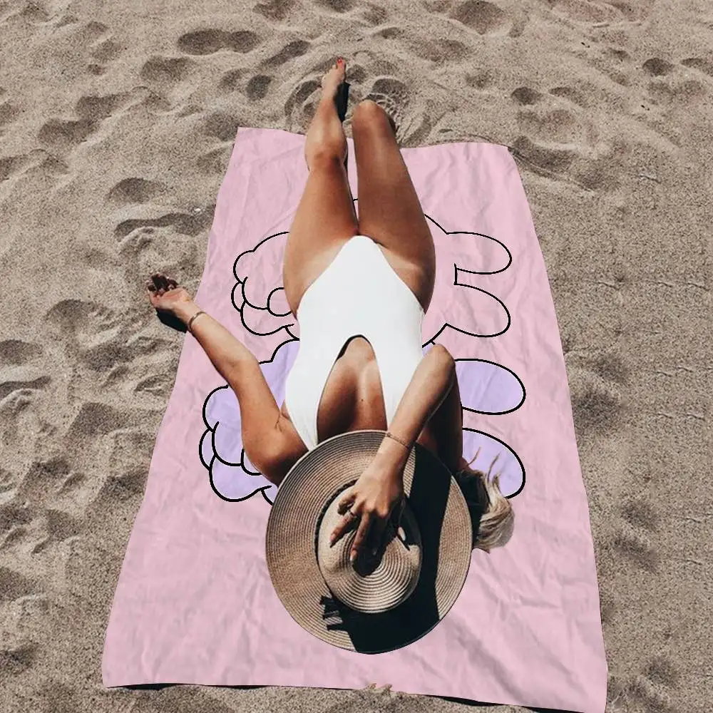 A-Asamimichaan Cute Asamimi Microfiber Beach Towel Absorbent Quick Dry Soft Yoga Swimming Resort Mountain Climbing Towel