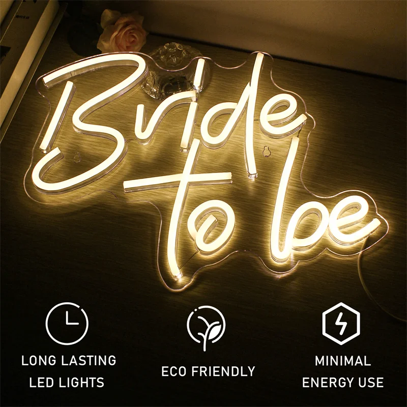 Bride To Be Neon Sign Light Party Wedding Store Decor Light Mural Romantic Personality on Wall Decoration Neon LED Light USB