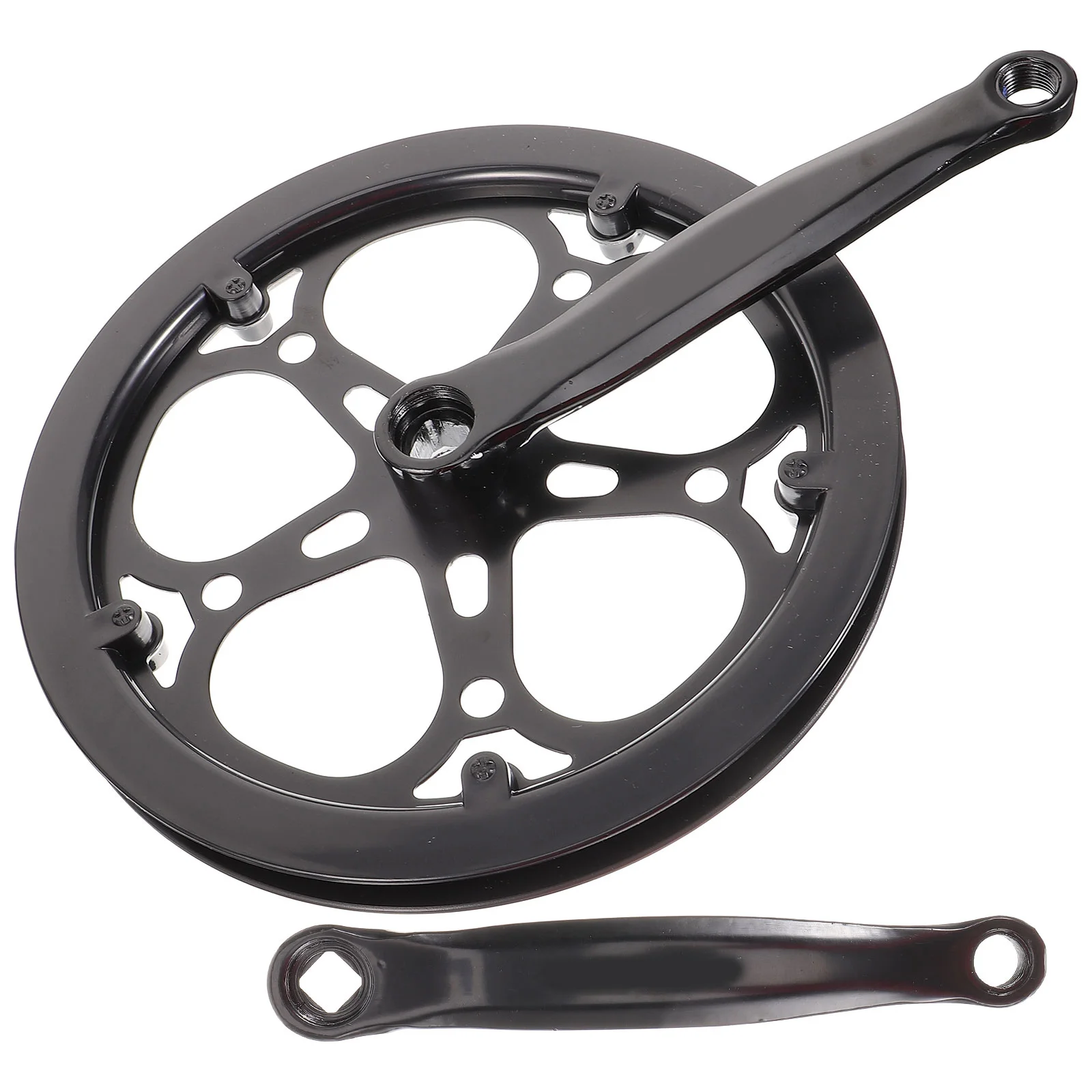 

Single Speed Bike Crankset 170mm Iron Handle 52 Teeth Chainring Sprocket Tooth Plate Black Color Durable Mountain Bike