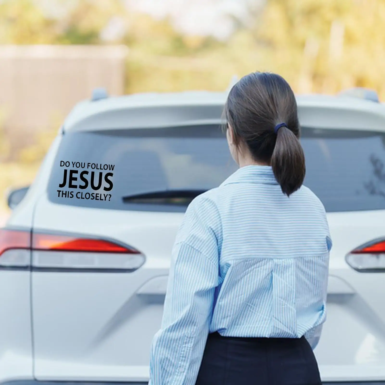 Decals For Cars Christian Bumper Automotive Decoration Do You Follow Jesus This Closely Sticker For Safe Driving Truck Wall