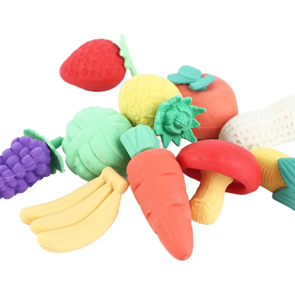 Prizes School Supplies Non-Toxic Novelty Erasers Removable Assembly Pencil Erasers Puzzle Erasers Mini Fruits Vegetables