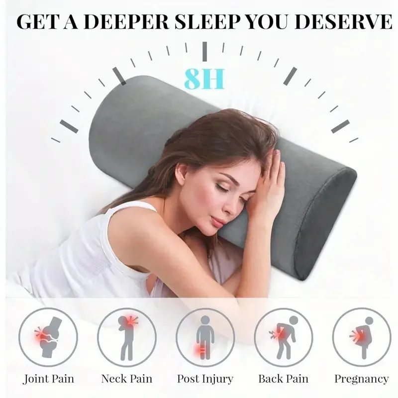 1pc Knee Pillow for Side Sleepers Memory Foam Leg Pillows Half-cylinder Leg Pillow for Waist Support & Maternity Shaping 2024