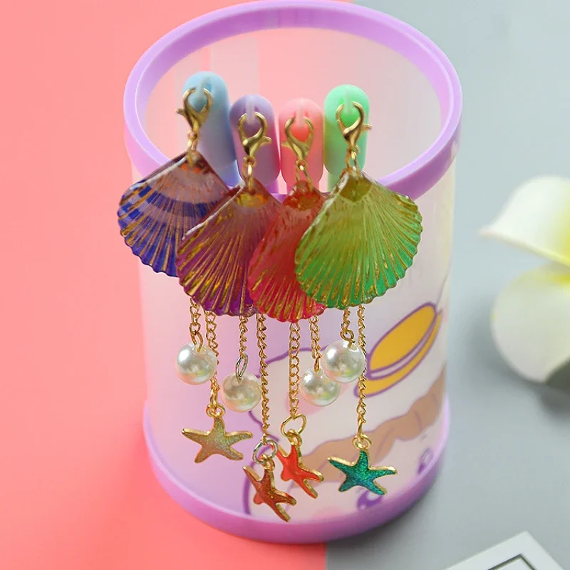 

50 шт., креативная подвесная ручка с жемчужной ракушкой, милые студенческие канцелярские принадлежности, подвеска в виде морской звезды, ручка-роллер, офисная ручка для публичных подвесок