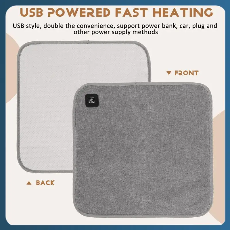 

N10R-автомобильная грелка, подушка для офисных сидений, грелка с USB-кабелем, быстрый нагрев, электрическая зимняя теплая регулируемая температура