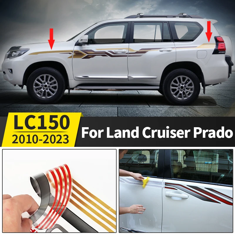 

For Toyota Land Cruiser Prado 150 LC150 Fj150 Appearance Upgraded Accessories Waistline Pattern Decorative Color Stripes Sticker