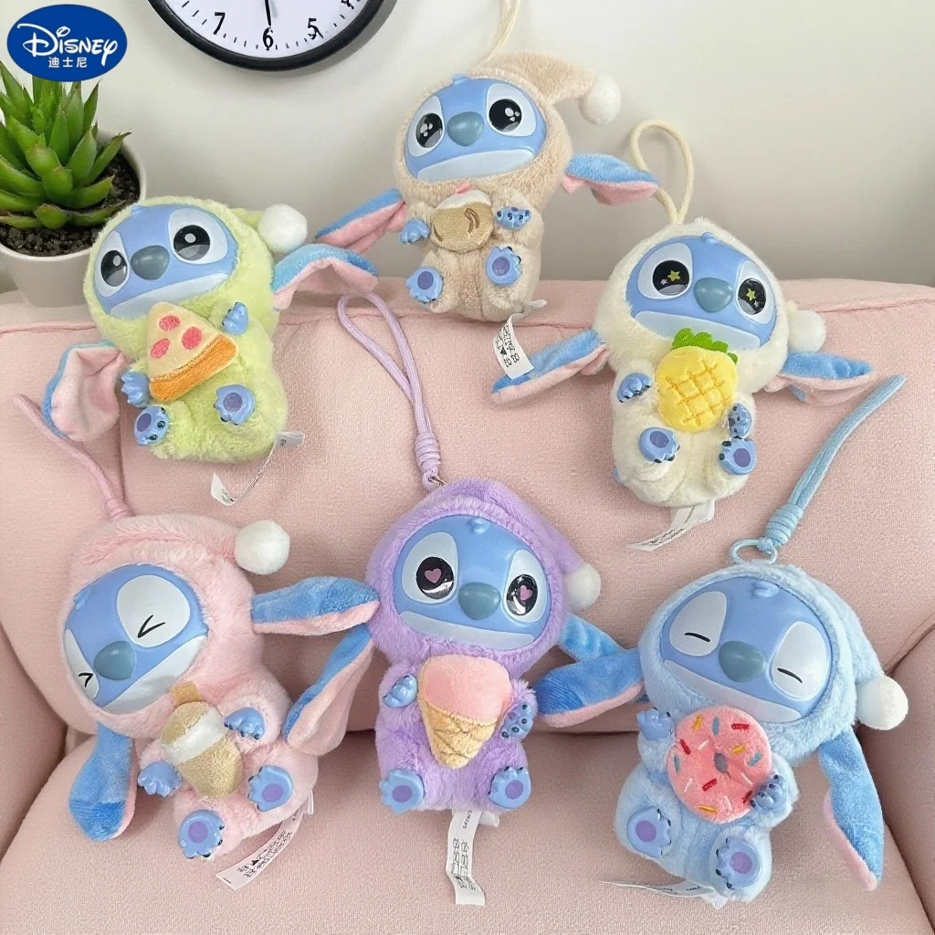 @Disney New Stitch Eat Some Thing Before Sleep Series Виниловая слепая коробка Сумка Подвеска Милая плюшевая кукла Mystery Box Игрушка-сюрприз Подарки