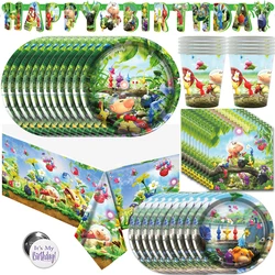 Pikmin 4 Birthday Party Decoration Video Game Party Favors Disposable Party Tableware Banner streamer Baby Shower Supplies Gifts
