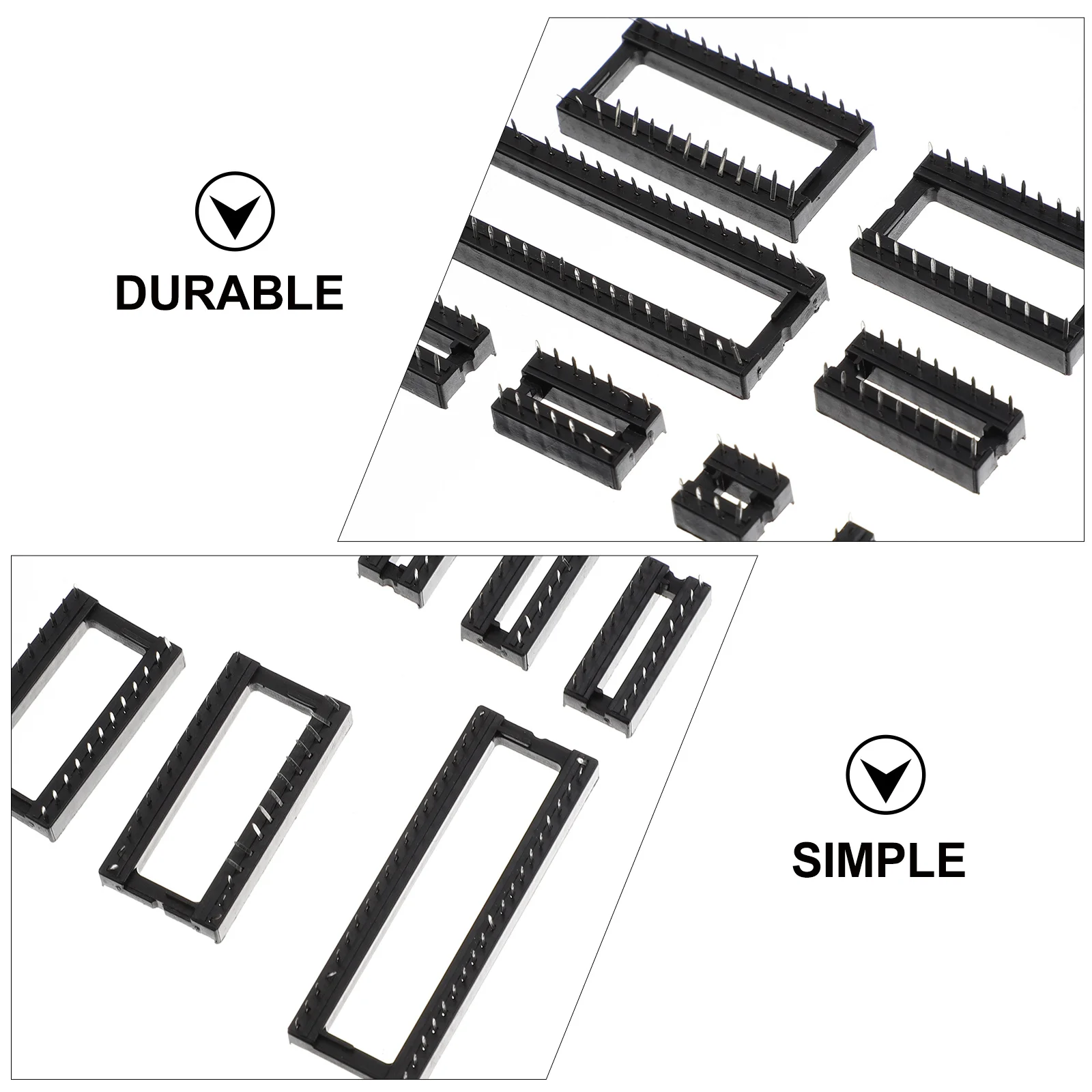 

100pcs Dip Ic Socket Adaptor Round Hole Soldering Type Double Row Chip Connector For Circuit Assembly Dip Soldering Socket