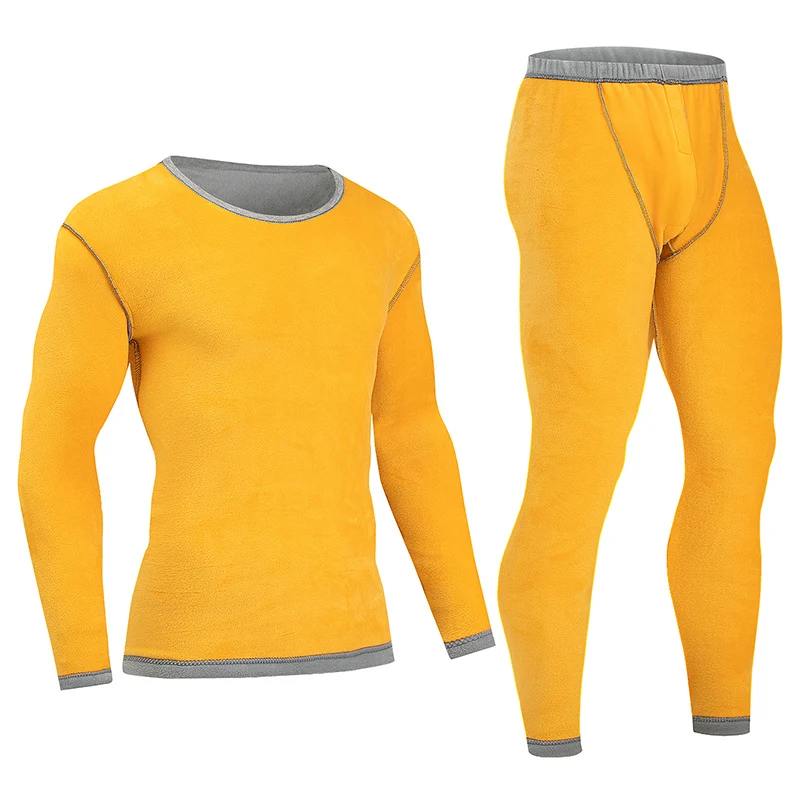 طقم ملابس داخلية دافئة سميكة للرجال للخريف/الشتاء مكون من قطعتين، مخمل مريح مزدوج الجوانب - يمكن ارتداؤه أقل من الصفر #5