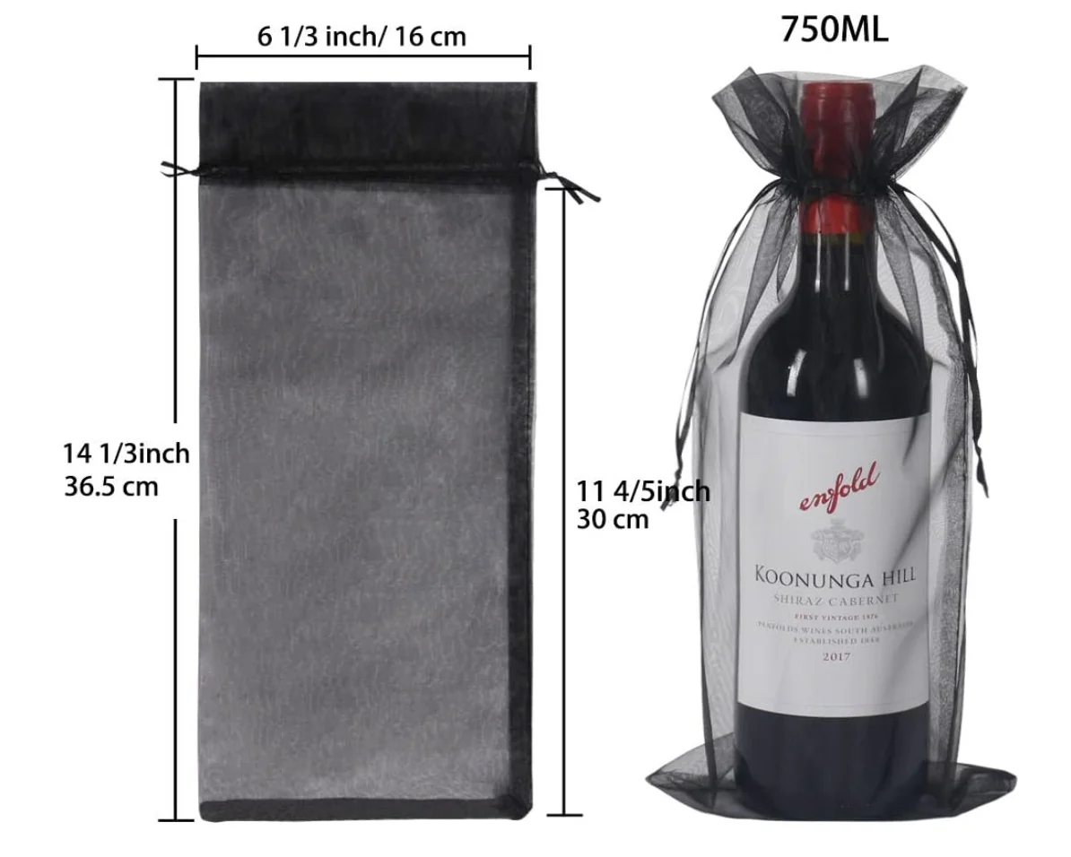 30 sztuk torebek na wino 750 ml, 14 x 37 cm Torebki na butelki wina ze sznurkiem na prezenty na imprezę Halloween