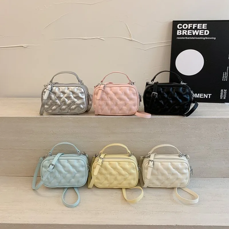 

Luxury Designer Simple Vintage Leather Diaper Bags For Women Elegant Large Capacity Crossbody Shoulder Bag Trendy Fashion