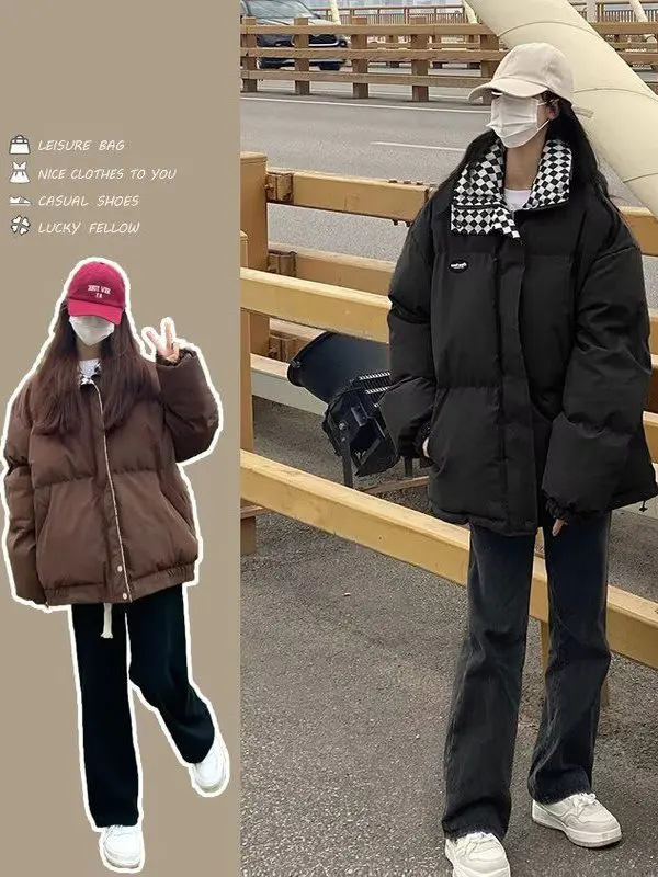 

Женская утепленная куртка-пуховик Bla Puffer Jaet, весна 2026, новая корейская модель, свободный крой, из утолщенного хлопка, короткая, премиум-класса, для женщин