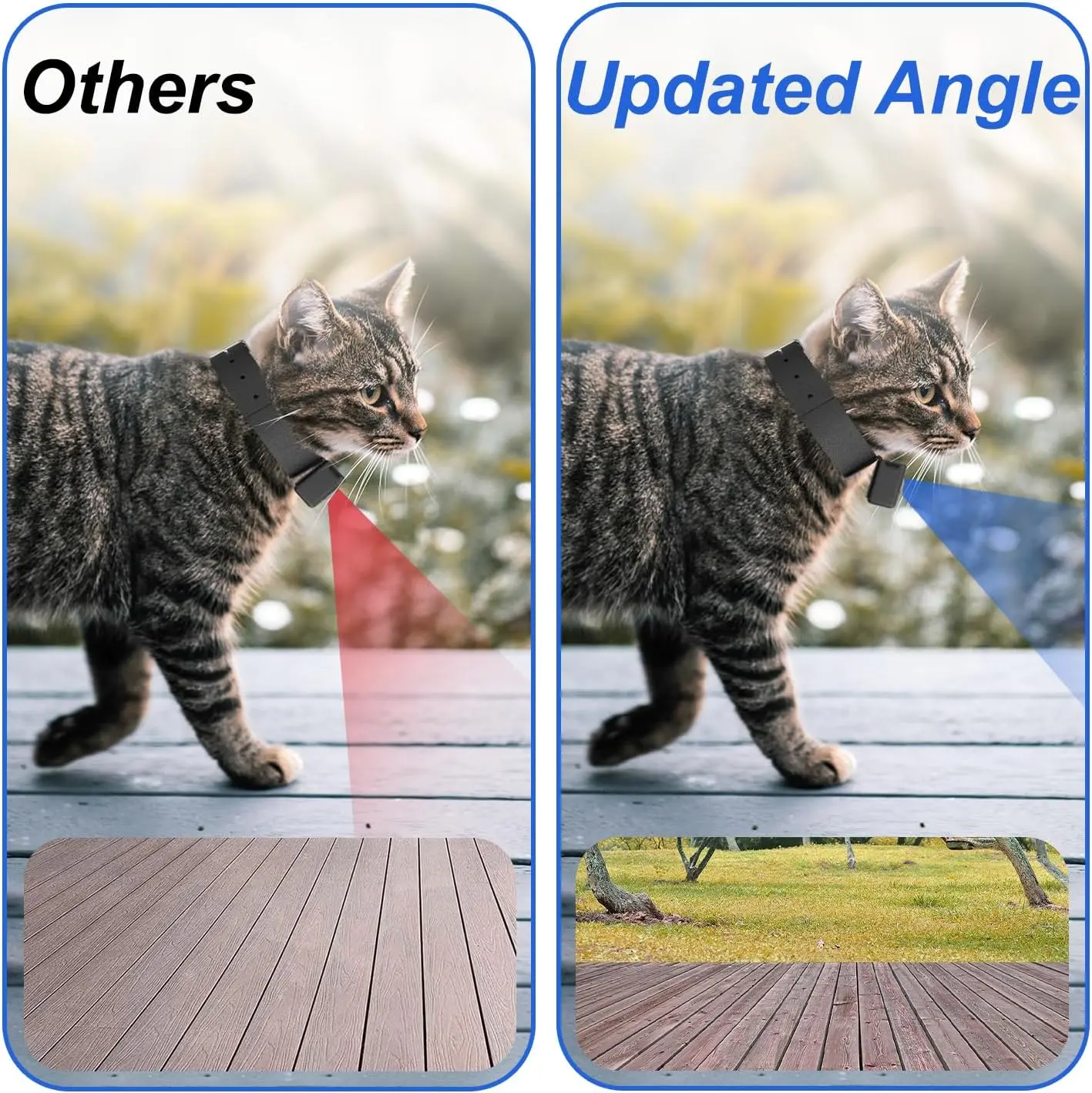 HD 1080P Pet Collar Camera Outdoors Wireless Cat Collar Camera No WiFi Needed Video Records for Cats Dogs Birthday Gift Mini Cam