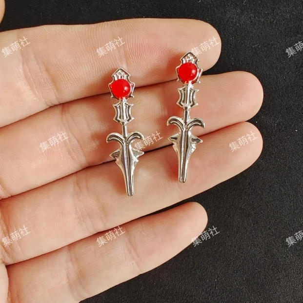 Anime Final Fantasy XVI FF16 DION LESAGE Metal Earrings Take Photo Props Accessories Cosplay Ear Clips Acrylic Copper Xmas Gifts