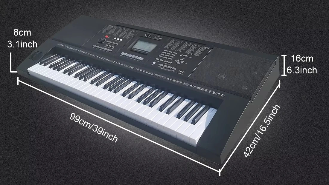 61 مفتاحًا للوحة مفاتيح البيانو الرقمية الآلات الموسيقية مع شاشة MAC Jack LCD جهاز إلكتروني محمول للكنيسة