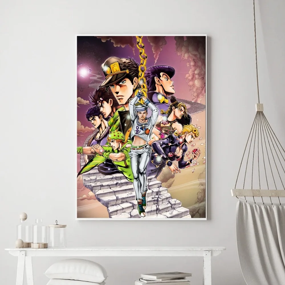 Anime JoJos Bizarre Adventure Poster Prints Poster Wall Painting Bedroom Living Room Wall Bar Restaurant Sticker Small