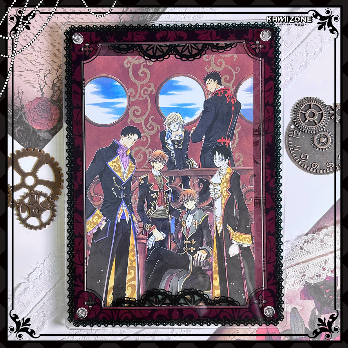 

Акриловая рамка-шейкер с принтом яблока, большая 6-дюймовая витрина для фигурок аниме, открыток, тематический декор сказки