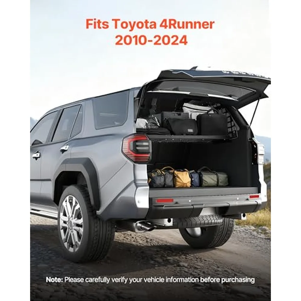 Rear Trunk Cargo Rack for 2010 2024 Toyota 4Runner 220 lbs Capacity Aluminum Alloy Basket Tray Interior Storage Luggage